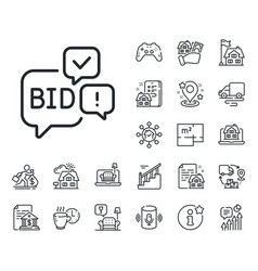 Bid Offer Line Icon Auction Sign Floor Plan