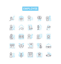 Employee Line Icons Set Worker Staff