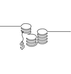 Abstract Coins With Dollar As Continuous Lines