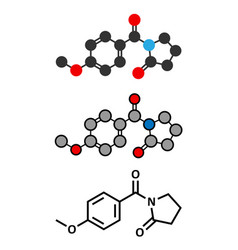 Aniracetam Nootropic Drug Molecule Stylized 2d