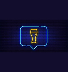 Beer Glass Line Icon Pub Craft Sign Neon