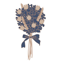 Bouquet Of Dried Flowers In Blue Tones