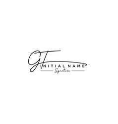 Initial Gt Signature Logo Template Hand Drawn