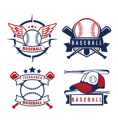 Set Of Baseball Logo Design Bundle Template