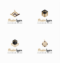 Set Of Luxury Muslim Learn Logo Islam Learning