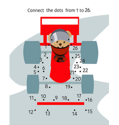 Teddy Bear In Racing Car Activity Page For Kids