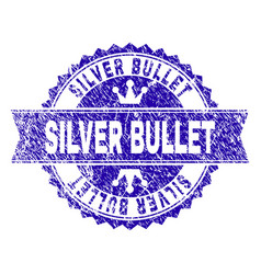 Grunge Textured Silver Bullet Stamp Seal