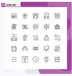 Modern Set 25 Lines Pictograph Emc Vehicles