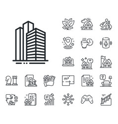 Skyscraper Buildings Line Icon City Architecture