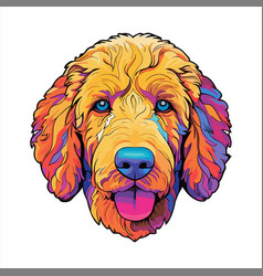 Goldendoodle Dog Breed Colorful Cartoon Kawaii