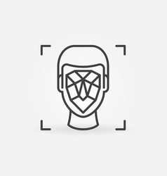 Man Face Swap Technology Concept Line Icon