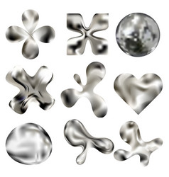 3d Chrome Glossy Abstract Shapes Set