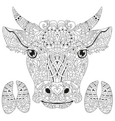 Bull Head With Hooves Artwork For Coloring