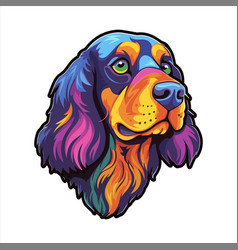 Gordon Setter Dog Breed Colorful Cartoon Kawaii