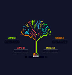 Infographic Template With Pcb Tree On Black