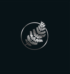 Logo Branch Of Fern In The Circle