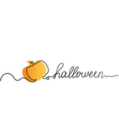 Ripe Orange Pumpkin Line Art Style Banner