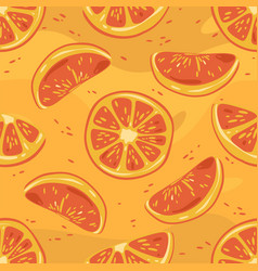 Seamless Pattern Orange Tangerine Citrus Slice