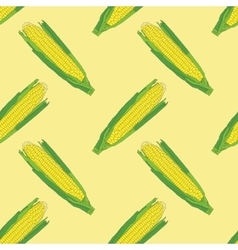 Seamless pattern with corn on cob with leaves Vector Image