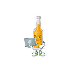 Diligent Bottle Beer Cartoon Drawing Concept