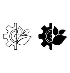 Green Technology Icons Black And White Icons Of