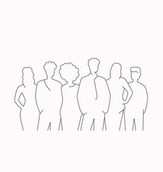 Group Of People Outline Style