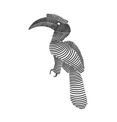 Simple Line Art Of A Hornbill 2