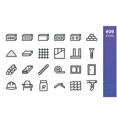 Building And Construction Materials Icons Set