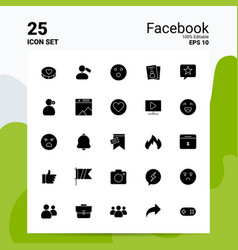 25 Facebook Icon Set 100 Editable Eps 10 Files