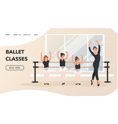 Ballet Class Cartoon Concept For Banner