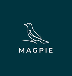 Minimal Art Magpie Bird Logo Design