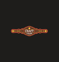 Craft Cigar Label Template Flat Design