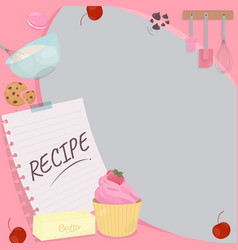 Bakery Recipe Template With Paper Note