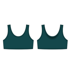 Girl Bra Technical Sketch Dark Green Color