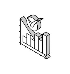 Graph Check Mark Isometric Icon