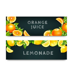 Orange Juice Lemonade 2 Banners Set