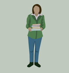 A Girl Holding Books