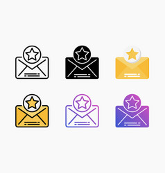 Favourite Mail Icon Set With Different Styles