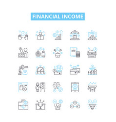 Financial Income Line Icons Set Income