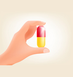 Man Holding The Pill In A Hand