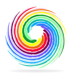Rainbow circle swirl logo icon Royalty Free Vector Image