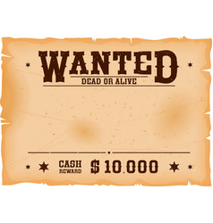 Western Wanted Banner Wild West Reward Poster