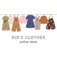 Kids Clothes Hanging Ad Banner For Online Store