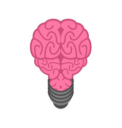 Brain Is Light Bulb Concept Idea New Ingenious