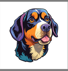 Greater Swiss Mountain Dog Breed Colorful Cartoon