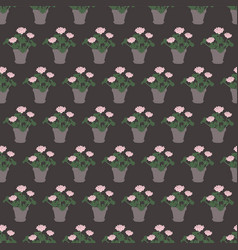 Seamless Pattern Geranium Pink Flower