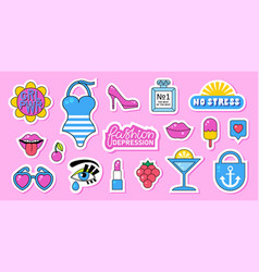 Summer Vacation Feminine Stickers Set Colorful