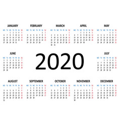 Yearly Calendar 2020 Week Starts From Monday