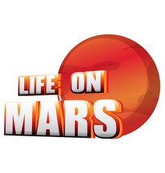 Life On Mars Word Logo Design With Mars Planet