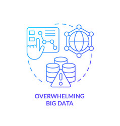 Overwhelm Big Data Blue Gradient Concept Icon